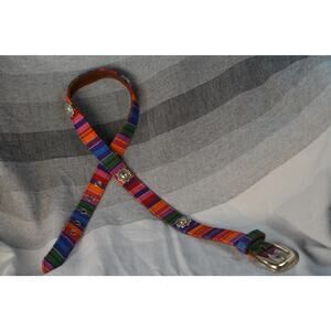 Vintage Fossil 1990s or Y2K era multi-color woven belt